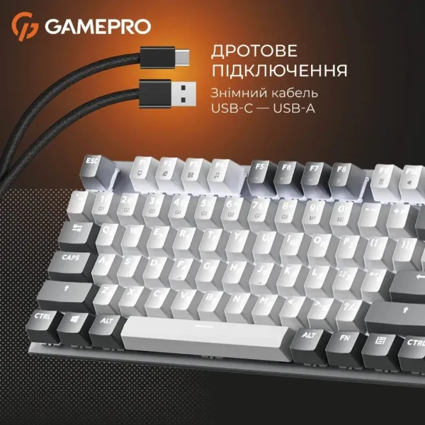 Клавіатура GamePro Genesis Metallic 100% Red switches (Gray) (UA)
