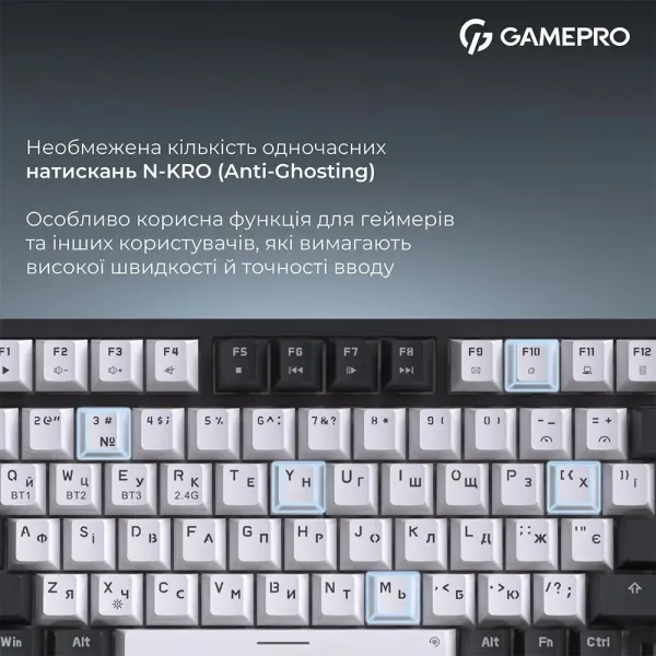 Клавіатура GamePro Asgard Valhalla Pro 75% Rainy switches (White) (UA)