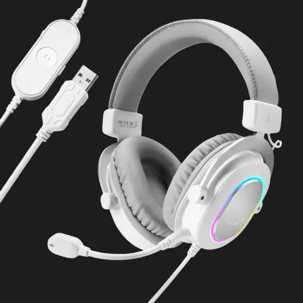 Ігрова гарнітура Fifine RGB H6W (White) (UA)