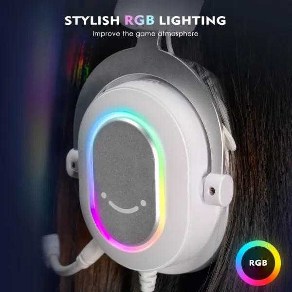 Ігрова гарнітура Fifine RGB H6W (White) (UA)