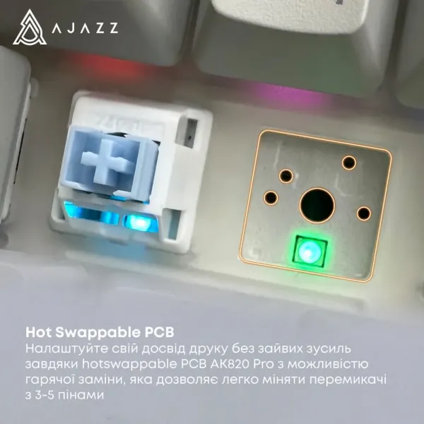 Клавіатура ігрова Ajazz AK820 PRO Flying Fish Switches (Black) (AK820PRO-FF-BGY) (UA)