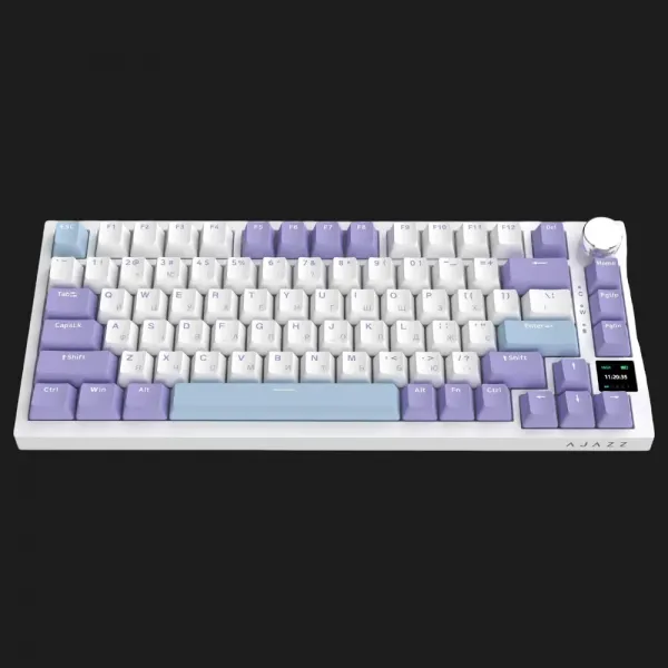 Клавіатура ігрова Ajazz AK820 PRO Gift Switch (White/Purple) (AK820PRO-G-PWB) (UA)