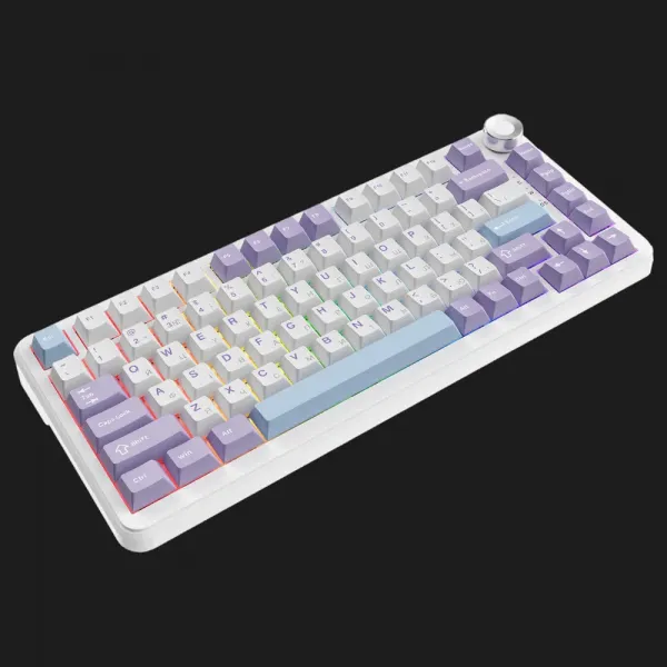 Клавіатура ігрова Ajazz AK820 MAX Magnetic Switches (White/Purple) (AK820MAX-WM-PWB) (UA)