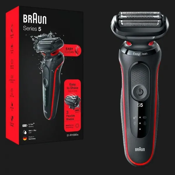 Електрична бритва BRAUN Series 5 Wet&Dry (51-R1000s) (Black/Red)