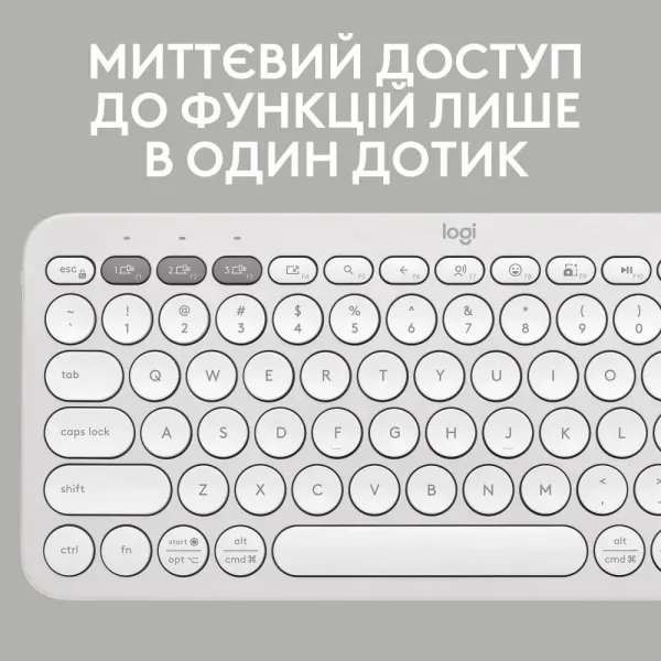 Клавiатура Logitech Pebble Keys 2 K380s (White) (UA)
