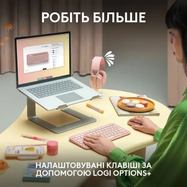 Клавiатура Logitech Pebble Keys 2 K380s (Rose) (UA)
