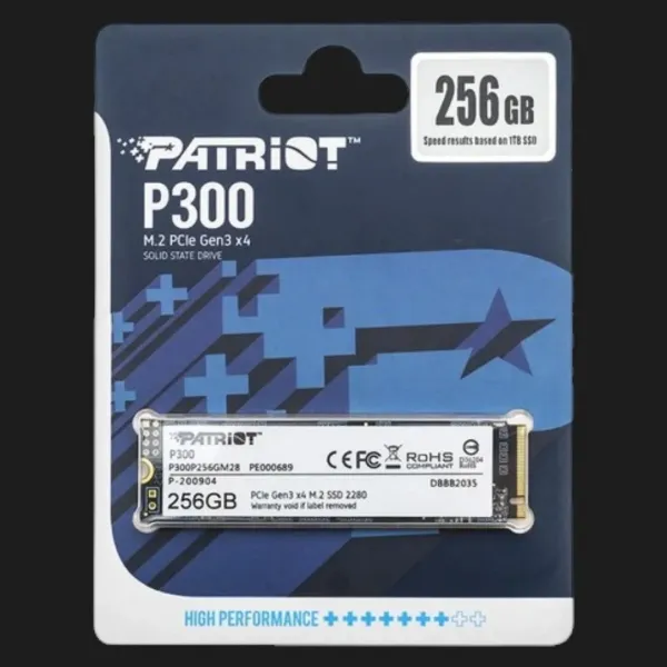 Накопичувач SSD Patriot P300 256GB NVMe PCIe 3.0 (P300P256GM28)