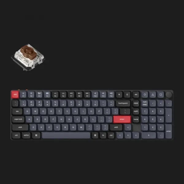 Ігрова клавіатура Keychron K17 Pro 103 Key White Led Gateron MX 2.0 Brown (Black) (K17P-A3-UA)