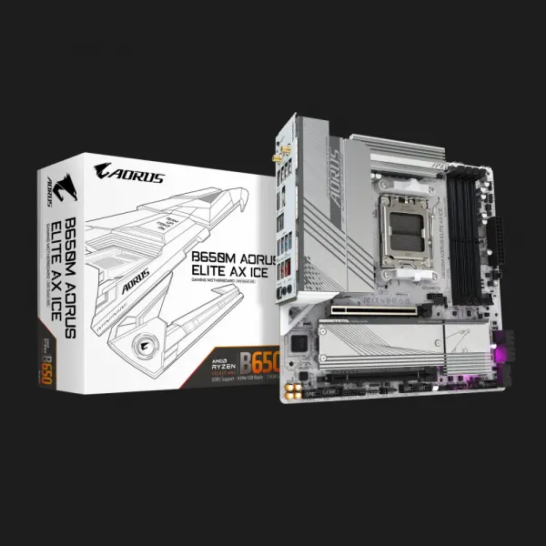 Материнська плата GIGABYTE B650M A ELITE AX ICE 1.1 (B650M A ELITE AX ICE 1.1)