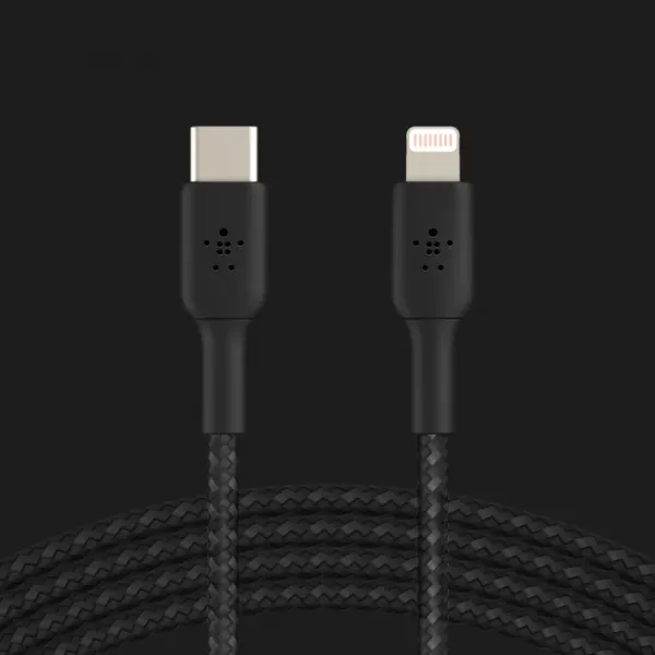 Кабель Belkin Braided USB-С to Lightning 2m (Black)