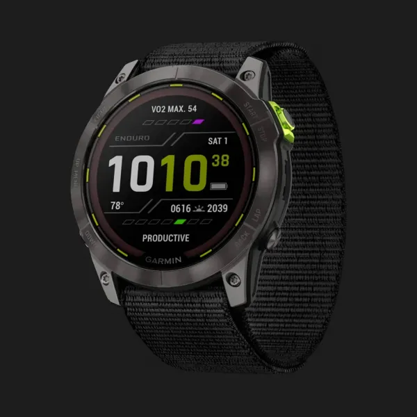 Garmin Enduro 2 Carbon Gray DLC Titanium with Black UltraFit Nylon Strap