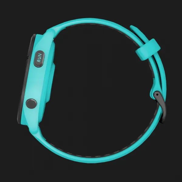 Garmin Forerunner 265 Black Bezel with Aqua Case and Aqua/Black Silicone Band