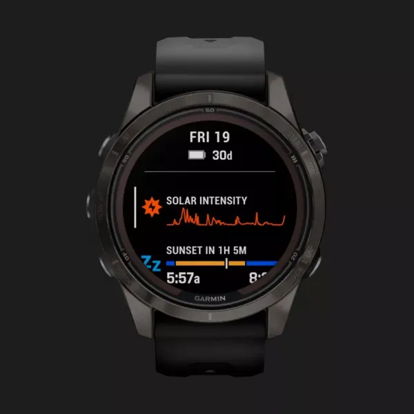 Garmin Fenix 7S Pro Sapphire Solar Carbon Gray DLC Titanium with Black Band