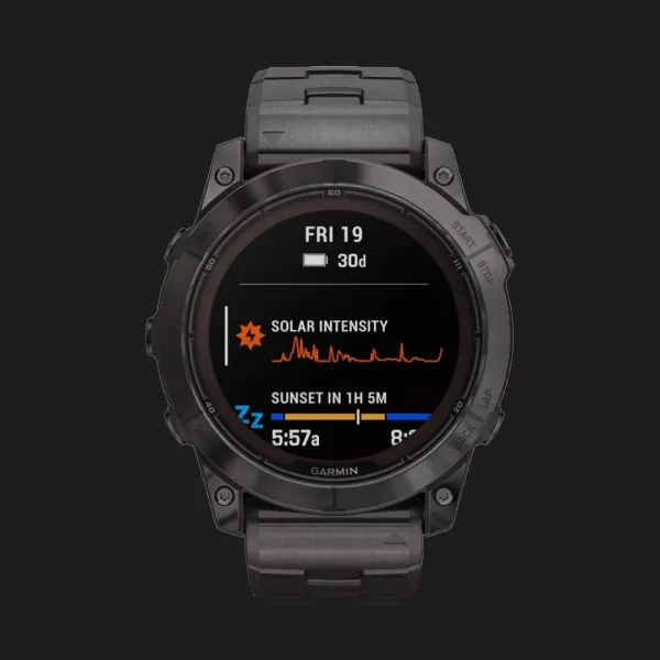 Garmin Fenix 7X Pro Sapphire Solar Carbon Gray DLC Titanium with Titanium Band