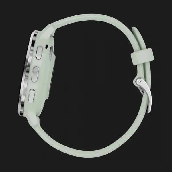Garmin Venu 3S Silver Stainless Steel Bezel with Sage Gray Case and Silicone Band