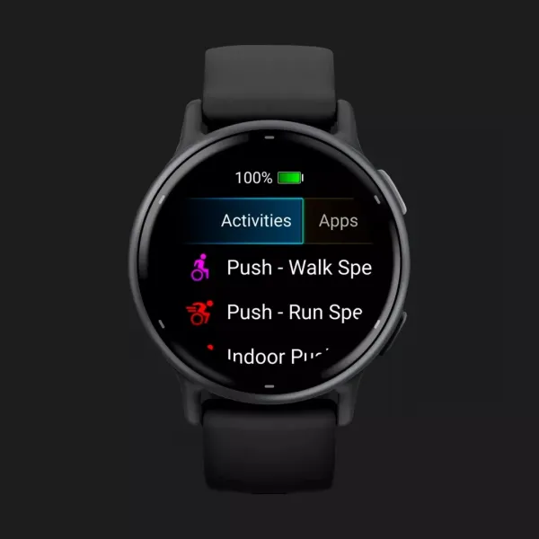 Garmin Vivoactive 5 Slate Aluminum Bezel with Black Case and Silicone Band