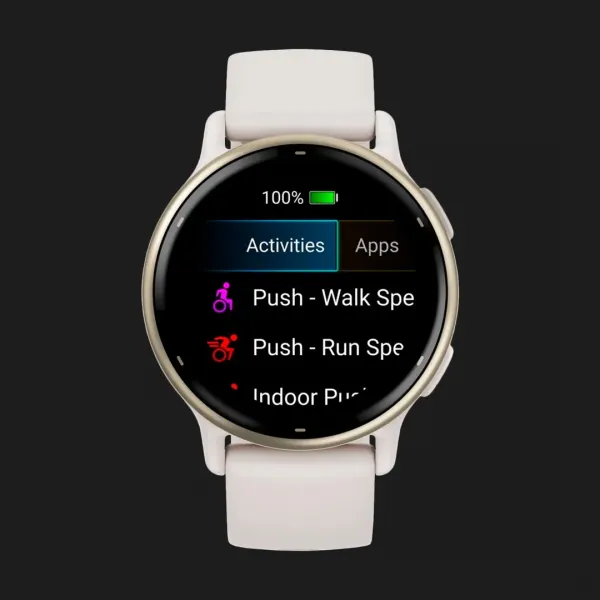 Garmin Vivoactive 5 Cream Gold Aluminum Bezel with Ivory Case and Silicone Band