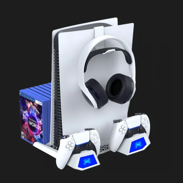 Зарядна станція iPega PG-P5023A із системою охолодження для Sony PS5/PS Slim PS5/PRO (White)
