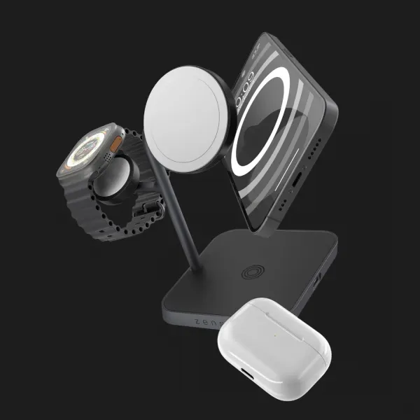Безпровідна зарядка Zens 4-in-1 MagSafe + Watch Wireless Charging Station (ZEAPDC01/00) (Black)