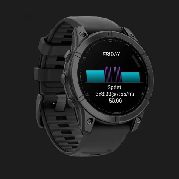 Garmin Fenix E 47mm AMOLED Slate Gray Steel with Black Silicone Band