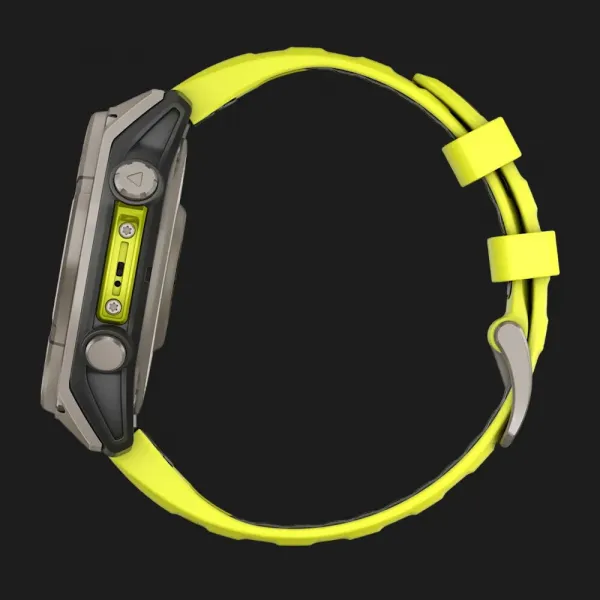 Garmin Fenix 8 47mm Solar Sapphire Titanium with Amp Yellow/Graphite Silicone Band