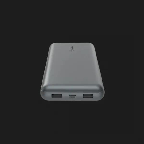 Зарядний пристрій Power Bank Belkin 20000mAh, 15W, Dual USB-A, USB-C (Gray)