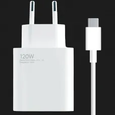 Блок живлення Xiaomi 120W Hypercharge combo (Type-a) EU + кабель USB-C (White)
