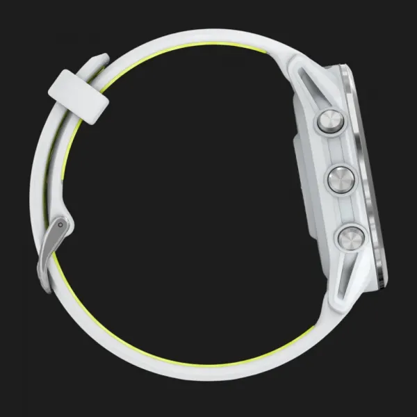 Garmin Forerunner 970 Titanium with Whitestone Case and Whitestone/Translucent Amp Yellow Band