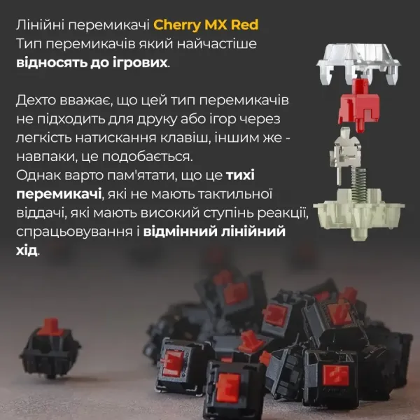 Клавіатура ігрова Ducky One 3 Cherry MX Red RGB (White) (UA)