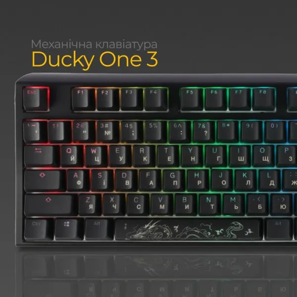 Клавіатура ігрова Ducky One 3 Cherry MX Speed silver RGB (Black) (UA)