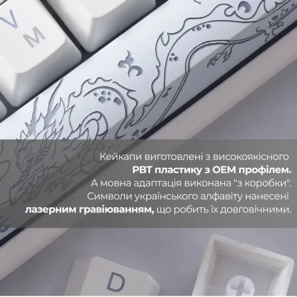 Клавіатура ігрова Ducky One 3 Cherry MX Blue RGB (White) (UA)