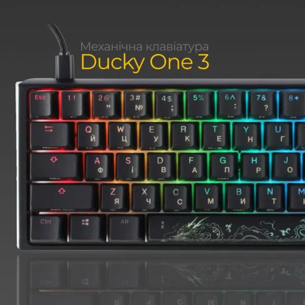 Клавіатура ігрова Ducky One 3 SF Cherry MX Red RGB (Black) (UA)