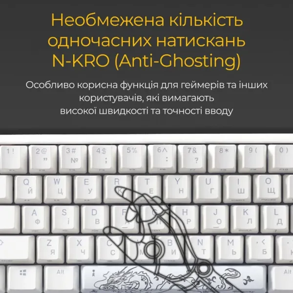 Клавіатура ігрова Ducky One 3 Mini Cherry MX Red RGB (White) (UA)