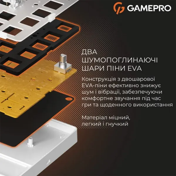 Ігрова клавіатура Gamepro Genesis Silverlight (White) (UA)