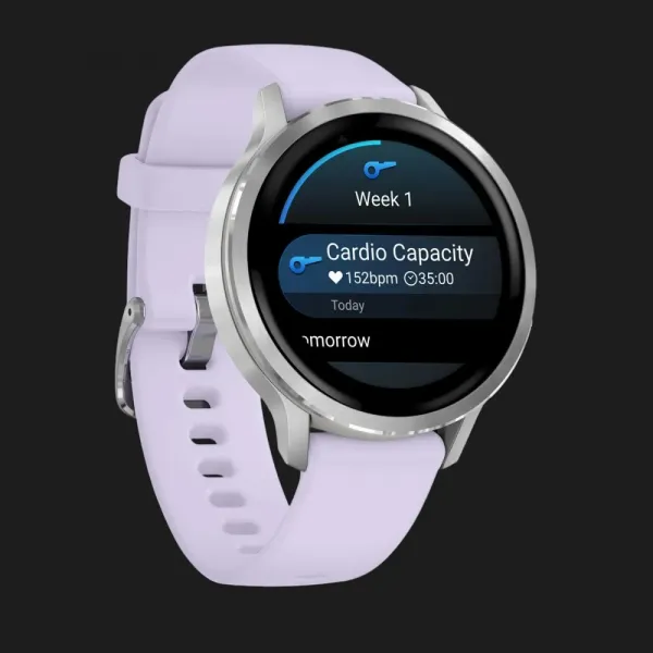 Garmin Venu 4 41mm Silver with Periwinkle Silicone Band