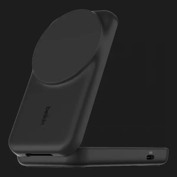 Безпровідна зарядка Belkin 2в1 UltraCharge Foldable Magnetic Charging 25Вт (Black)
