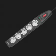 Мережевий фільтр 2E 5xТипF, 16A 10m (Black)